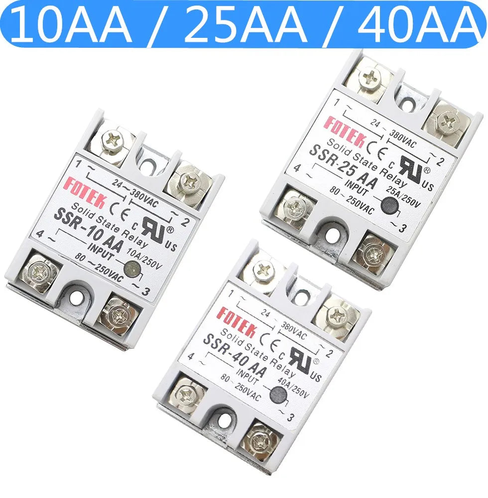 SSR-10 25 40 50 60 75 80 100DA DC Control AC SSR White Shell Single Phase Solid State Relay Without Plastic SSR-25DA SSR-40DA