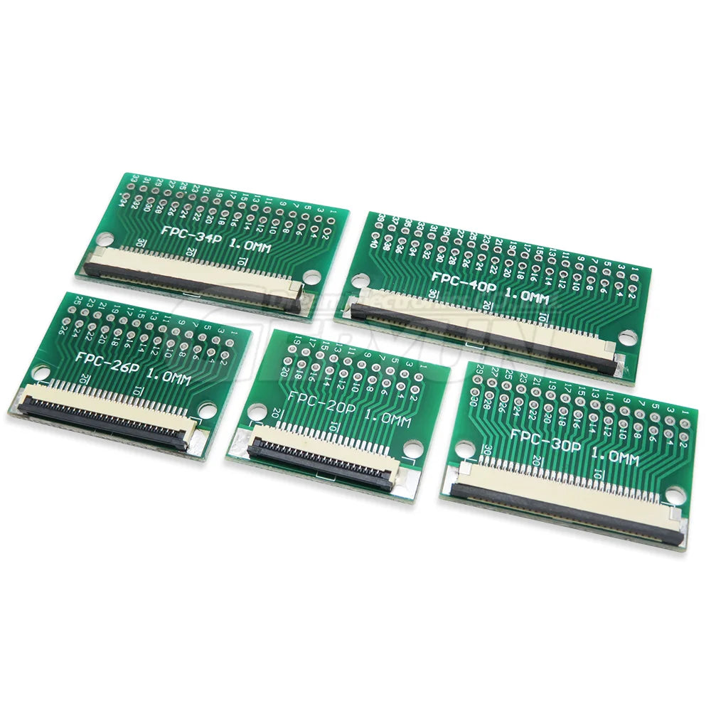 5PCS FPC FFC 0.5MM /1.0MM pitch for cable transfer conversion board 6P /8P/ 10P /12P/20P/ 24P / 26P / 30P / 34P /40P / 50P / 60P