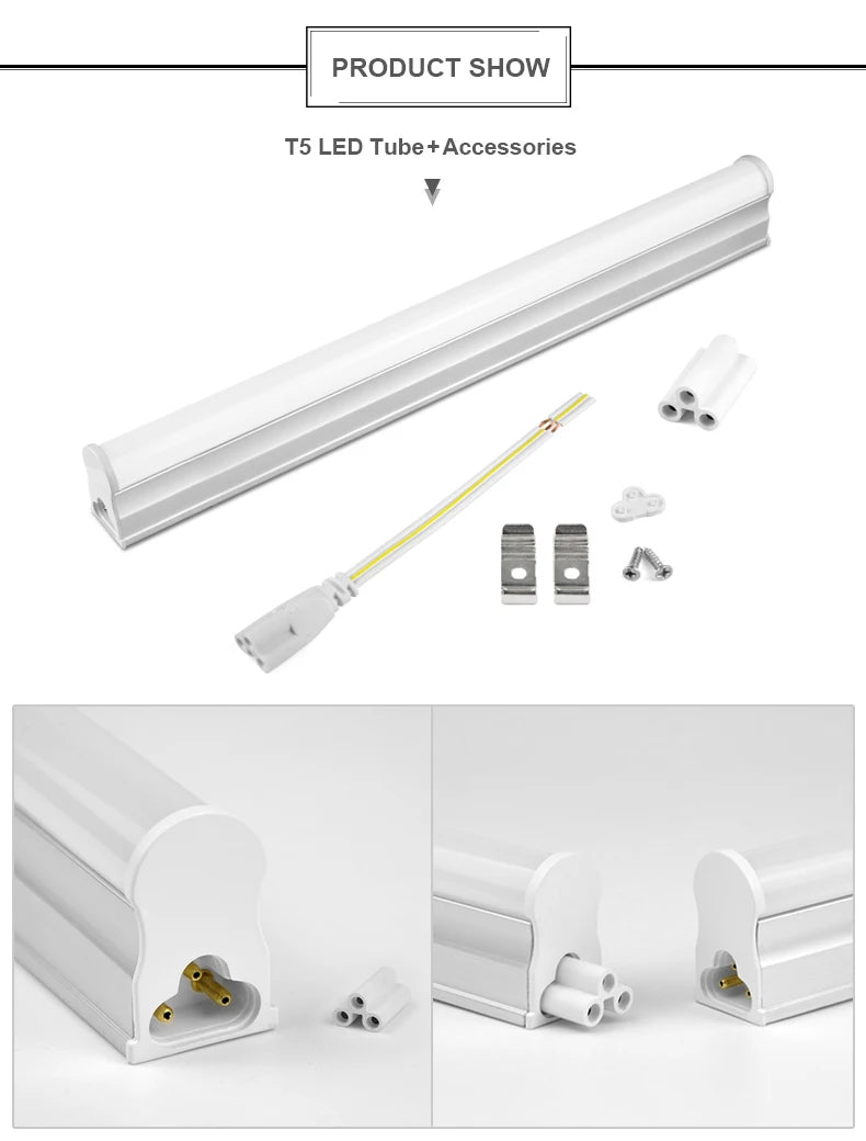 180 Degree Bright LED Tube T5 Light AC220v 230v 60cm 10w 30CM 6W LED T8 Integrated Driver Fluorescent Lamp Bulb Cold Warm White