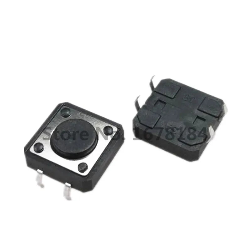 50Pcs 12 x 12mm x 4.3mm 12*12*4.3H Panel PCB Momentary Tactile Tact Push Button Switch DIP