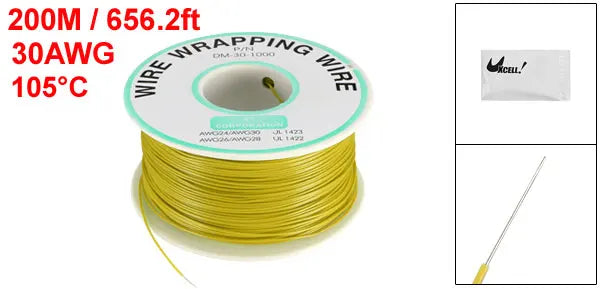 0.58mm Wire OD 200M 250M Electrical Wire Wrapping Wire Tin Plated Copper Wire PCB Solder Cable P/N DM-30-1000 30 AWG for Laptop