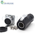 XHP20, IP67 2 3 4 5 67 8 9 10 12-Pin Waterproof Electrical Connector, 20mm Aviation Square Panel Mounting Male Plug