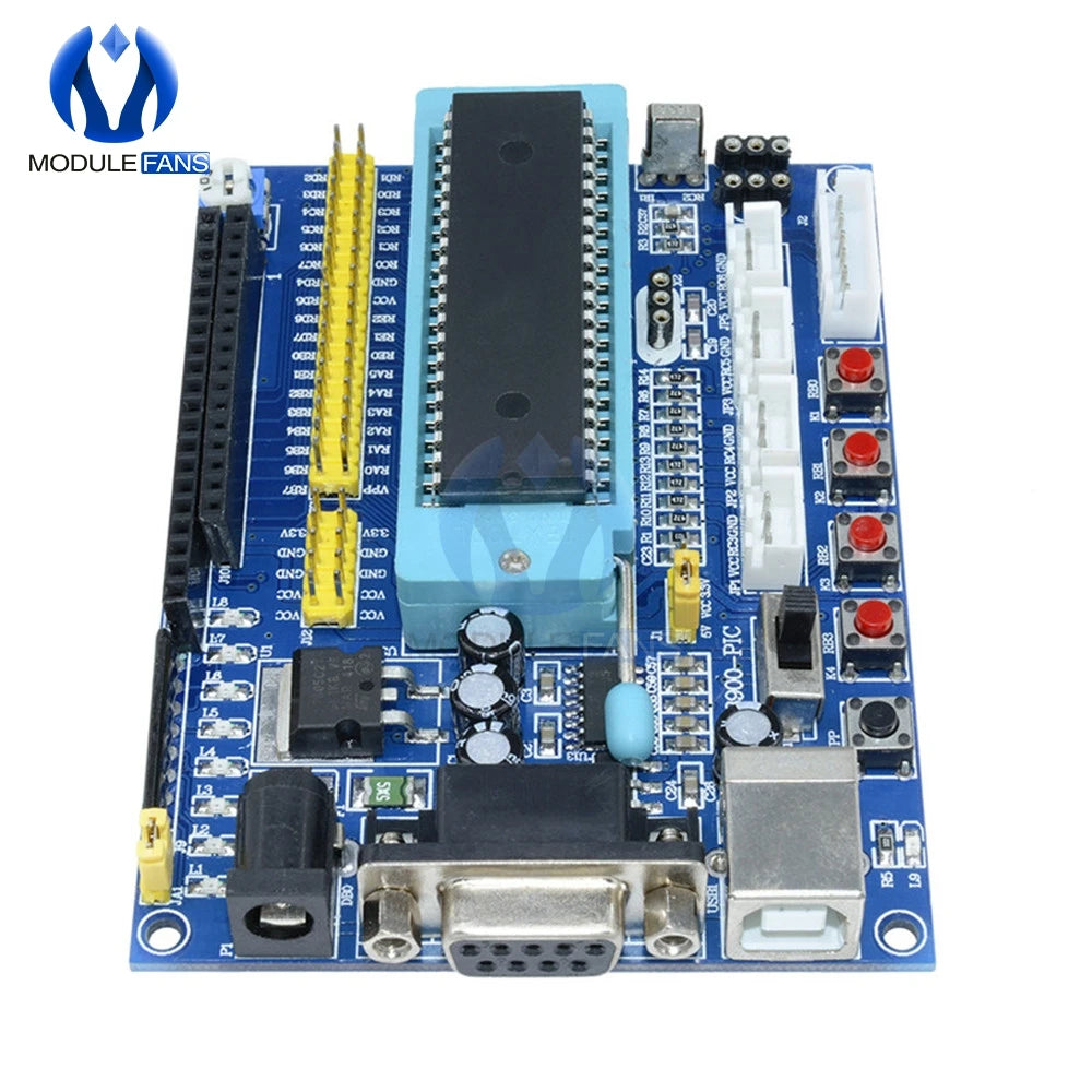 DC 12V PIC16F877A PIC Minimum System Development Board Emulator JTAG ICSP Program Minimum System Microcontroller Module