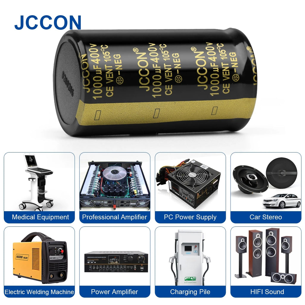 2Pcs JCCON Audio Electrolytic Capacitor 25V 35V 63V 100V 200V 250V 400V 450V 6800UF 10000UF 22000UF For Hifi Amplifier Low ESR