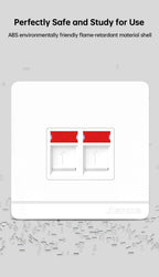 AMPCOM Wall Faceplate with CAT8 40Gbps STP Keystone Jack, RJ45 Self-Locking Zinc Alloy Module With 86mm Wall Plate
