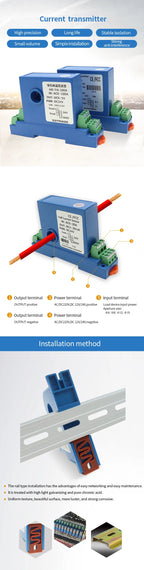 100A input split core ac current transmitter 4-20ma output small hall effect current transducer