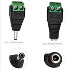 1/2/5Pcs Male Female DC Power Plug Connector 3.5X1.35mm 1.35mm X 3.5mm Needn't Welding DC Plug Adapter 12V 24V For CCTV