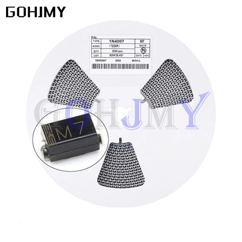 100PCS Rectifier diode M1 M4 M7 SS12 SS14 SS16 SS24 SS34 SS36 SS110 SS210 SS210 US1M RS2M ES1D DO-214AC Schottky diodes