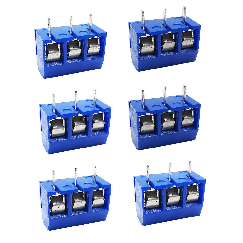 5-50Pcs KF301-2P KF301-3P 5mm PCB Screw Terminal Block KF301 2 Pin 3 Pin Wire Connector Straight Needle Blue