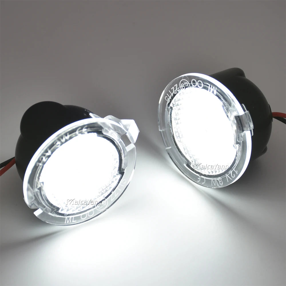 2Pcs Canbus No Error LED Side Mirror Puddle Lights For Ford F150 Mondeo Mk5 Mustang Edge Explorer Expedition Flex 6000K White