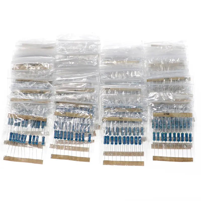 1000Pcs/lot 100 Values 1 ohm-1M ohm 1W 1% Metal Film Resistor Resistance Assortment Kit Set