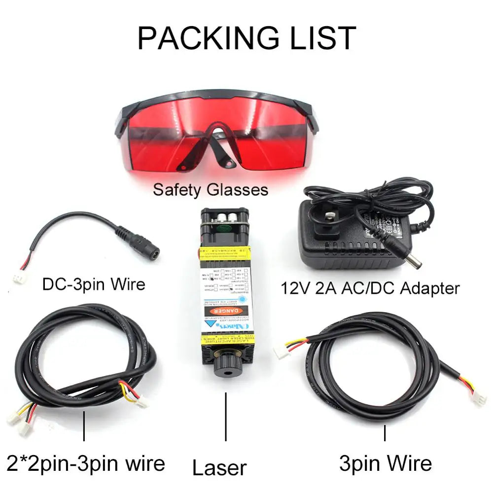 OXLasers 520nm 1W Green Laser Module 12V Focusable DIY Laser Head 1000mW Diode Laser for Stage Laser Bird Repellent