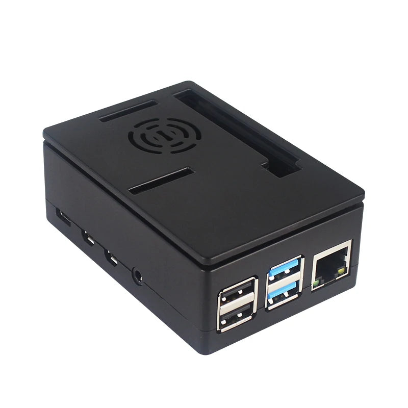 Raspberry Pi 4 Model B ABS Case Black Dual Use Shell Prectective Box with Cooling Fan for Pi 4 also support 3.5 inch Screen