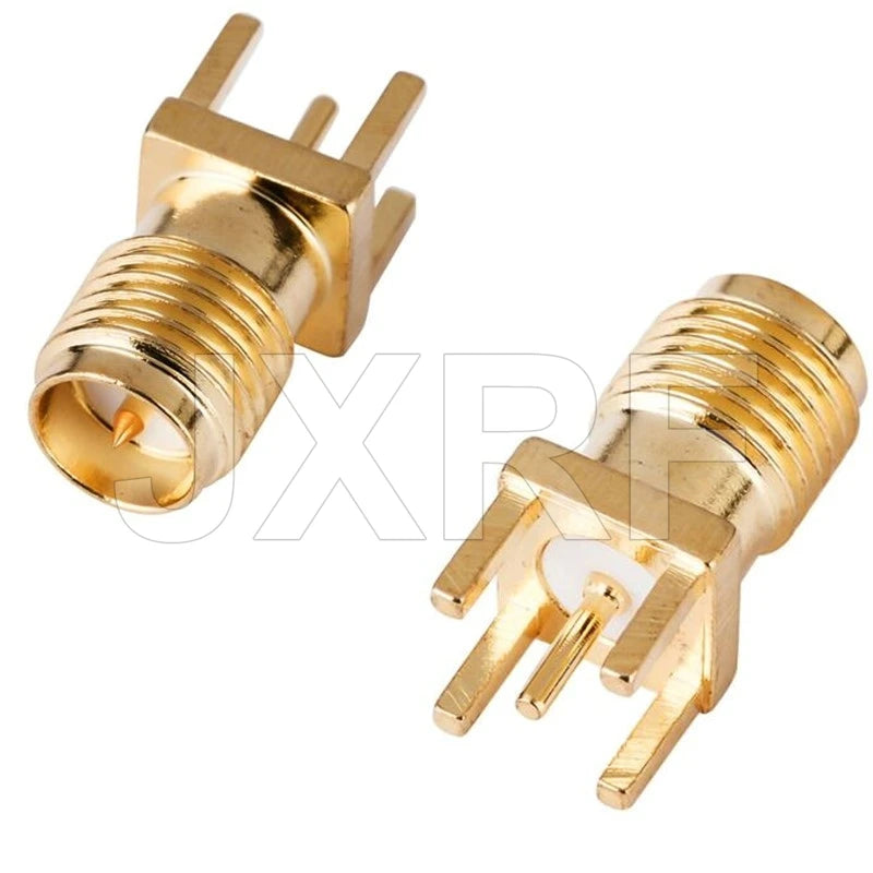 10Pcs SMA Female Jack Male Plug Adapter Solder Edge PCB Straight Right Angle Mount RF Copper Connector Plug Socket