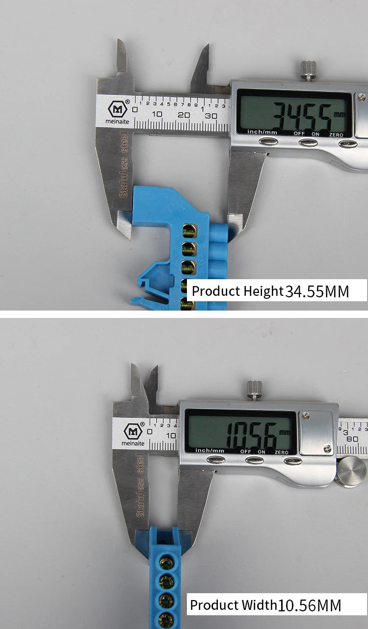 4P/6P/8P/10P/12P Copper Bridge Type Rail Terminal Blue Zero Line Screws Row Connection Electrical Terminal Block Strip