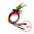 5PCS Electrical Test Hooks with Male Female Dupont Connector Wire Transistor Tester Probe Clip for Multimeter Instrumentation