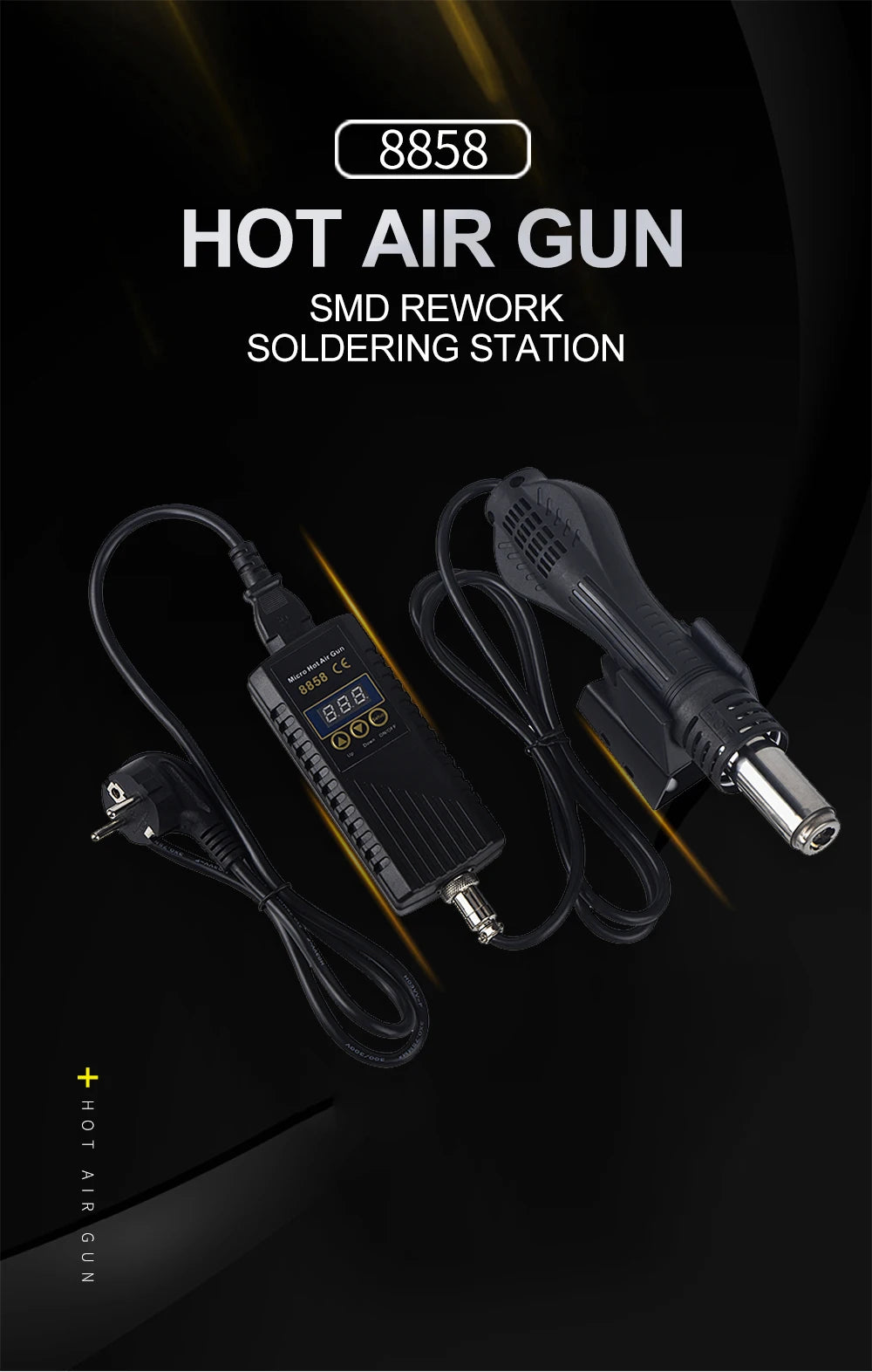 JCD 750W Heat Gun Digital Display Micro Rework Soldering Station Hot Air Gun For Welding Repair Tool Hair dryer 8858