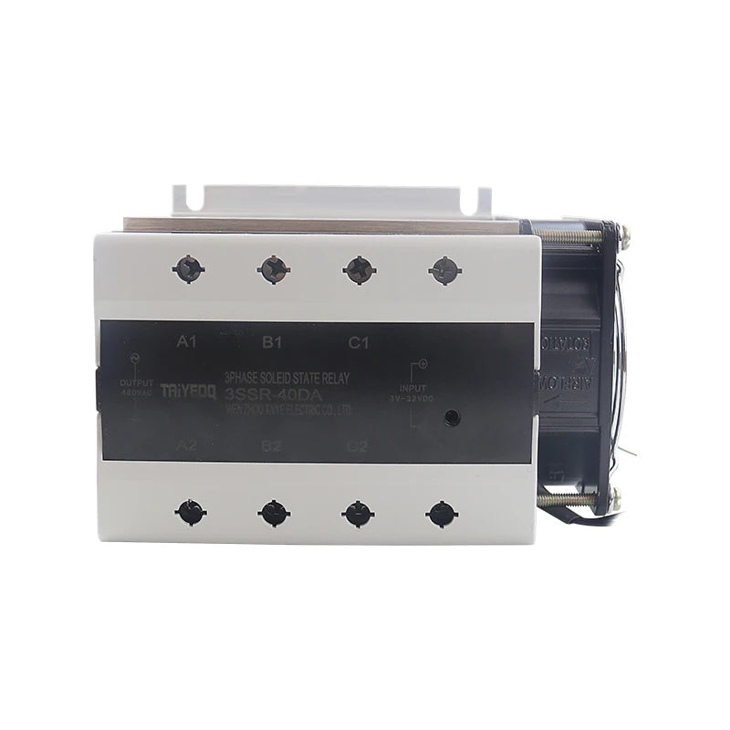 Three-phase Solid State Relay DC Control AC 380V 40A SSR-3 DC-AC Complete Set With Relay, Heat Sink, Fan 40/60/80/100/150A