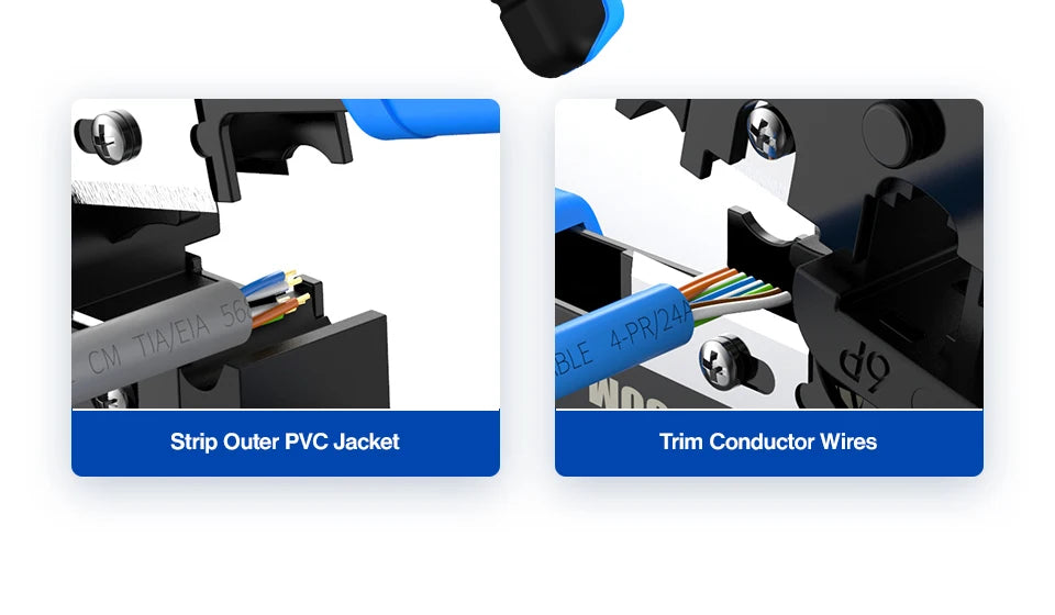 AMPCOM rj45 crimper RJ11 RJ45 Crimping Tool Ethernet Network LAN Cable Crimper Cutter Stripper Plier for 6P 8P RJ-11/RJ-12 RJ-45
