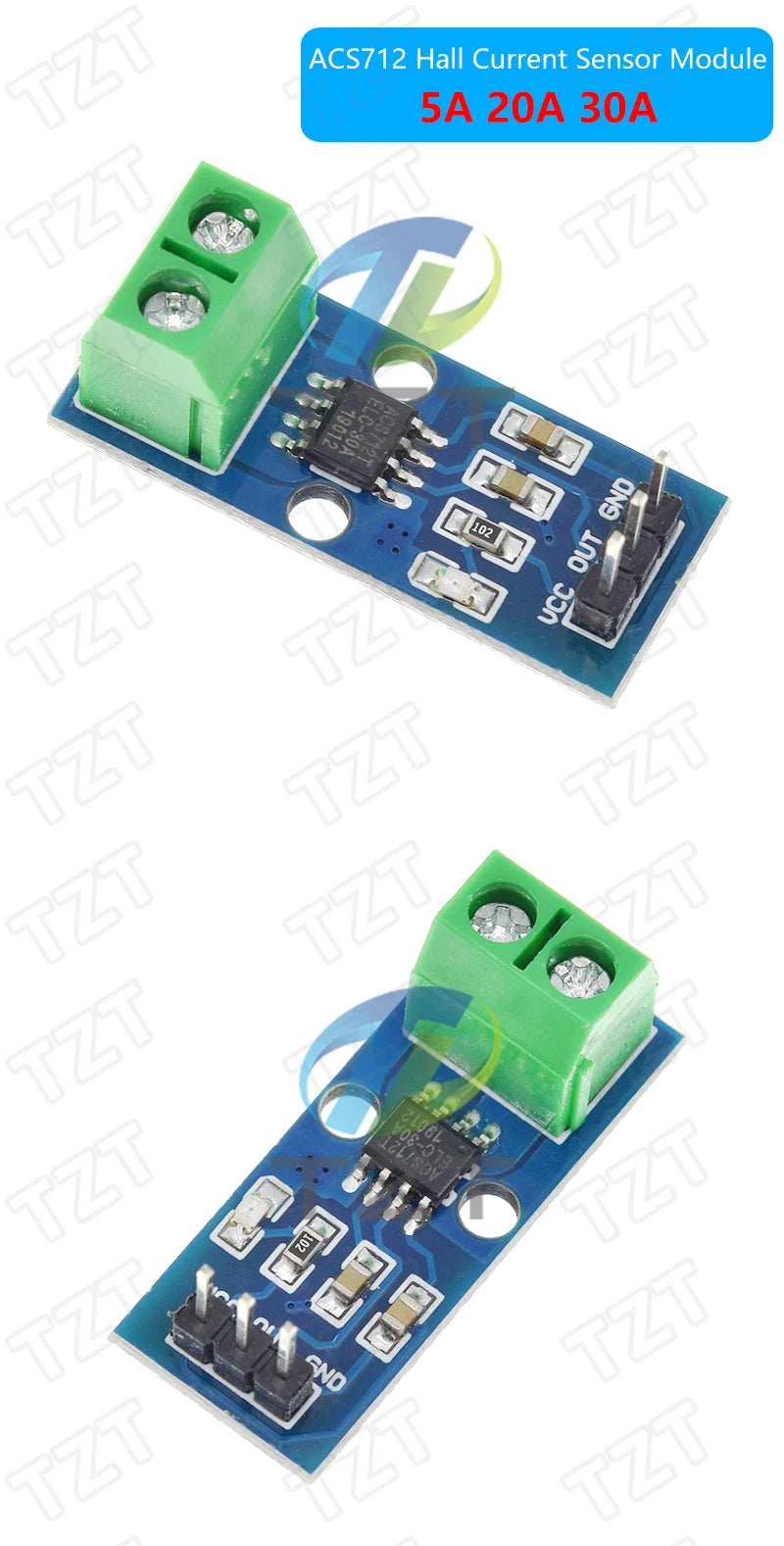 1/3PCS Hot Sale ACS712 5A 20A 30A Range Hall Current Sensors Module ACS712 Module For Arduino 5A 20A 30A