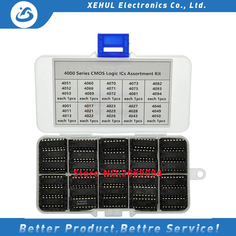 30 Types CD40XX DIP  4000 Series CMOS Logic IC Assortment Kit.