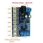 7 Lines/1 PCS 7-CH 12V RS485 NTC Thermistor Temperature Sensor Modbus RTU Remote Acquisition Monitoring Board B3950 10k 1%