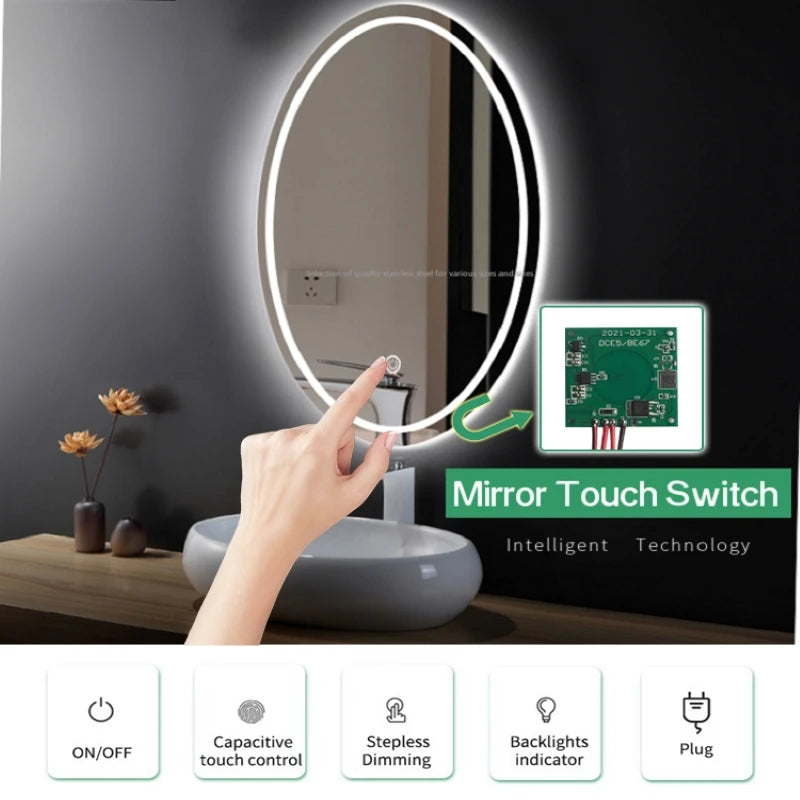 Bathroom LED Dimmer 12V Touch Sensor 60W Capacitive Touch Sensor Switch 5A Touch Dimmer for Mirror Light
