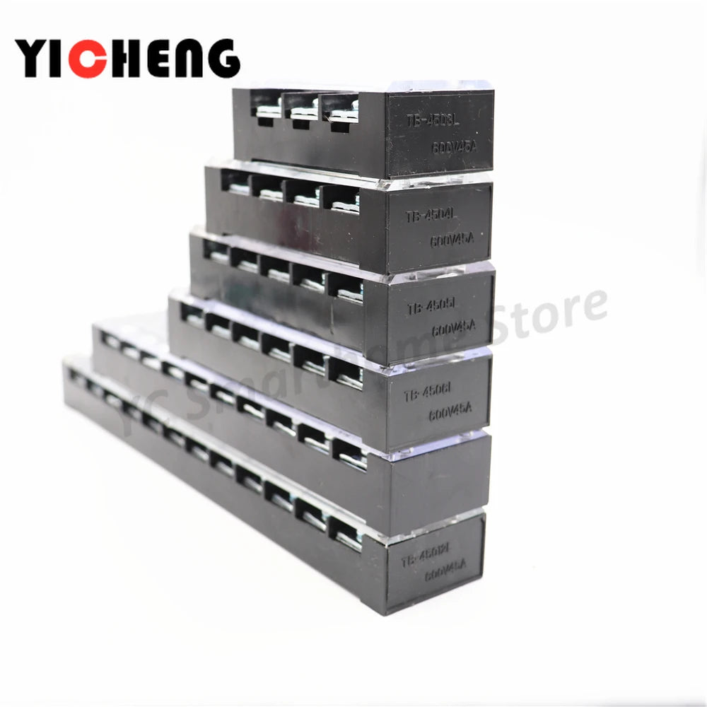 1 Pcs screw connection cable terminal, terminal block, high current, insulated fixed power wire connector,  600V 45A