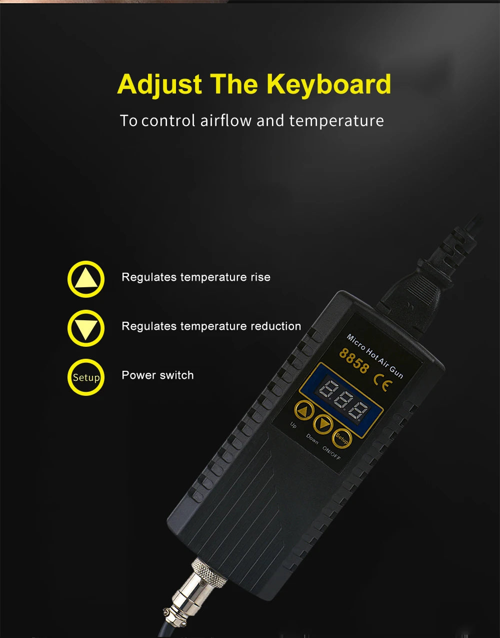 JCD 750W Heat Gun Digital Display Micro Rework Soldering Station Hot Air Gun For Welding Repair Tool Hair dryer 8858