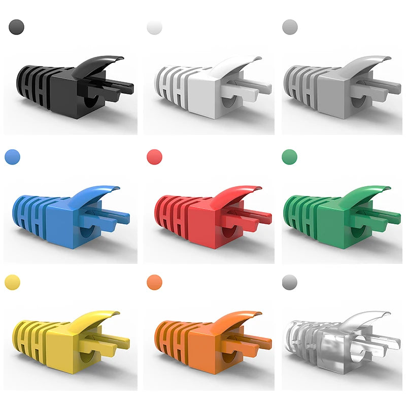 (50pcs/pack) Network RJ45 Cable Boots Plastic Protective Sleeve Strain Relief For Cat5e Cat6 Modular Plug Protection