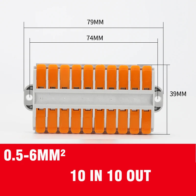 Wire Connector 2/3/4/5/6 Pin Universal Docking Fast Wiring Conductors Push-in Terminal Block Cable Splitter High Power Connector