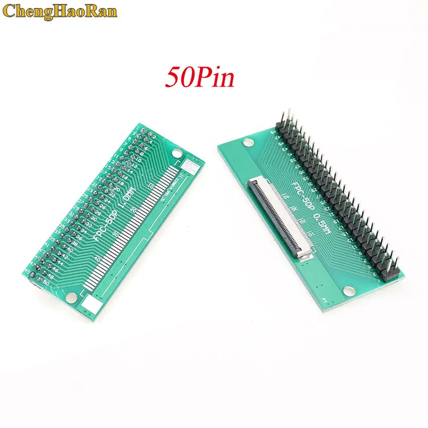 1pcs 4P-- 50P 0.5mm Pitch Connector SMT Adapter to 2.54mm 1.00 Inch Hole FPC FFC Cable Welded Board + Double Row Straight Pin