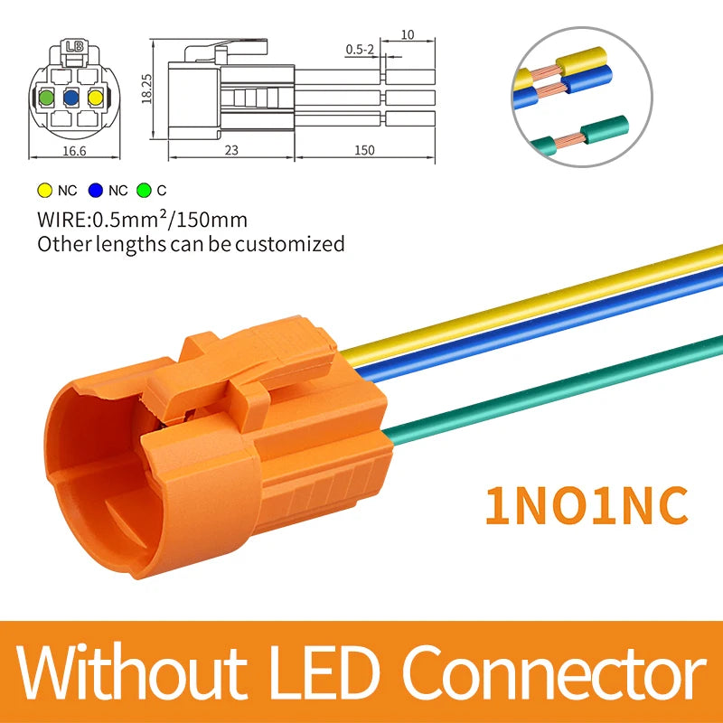 LANBOO LB16A Device Button Switch Chrome Plating/Aluminum Oxide Black/Optional 1NO1NC/5 Pin Latching/Momentary Optional