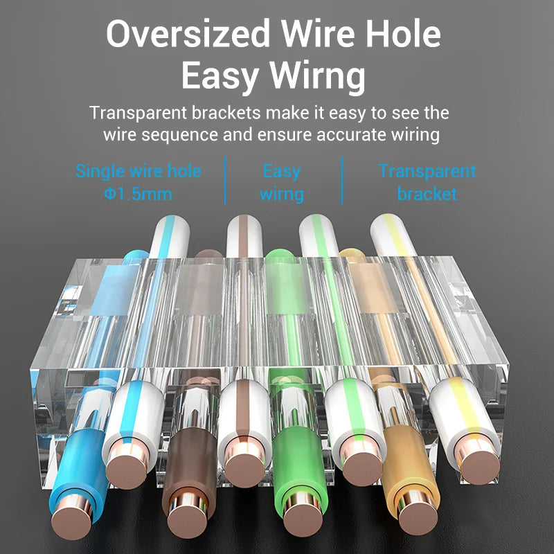 Vention RJ45 Connector Cat8 8P8C Modular Ethernet Cable Cat 8 FTP Head Plug Gold Plated 40Gbps Crimp Network Connerctor Cat8