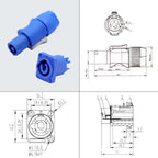 1PC Powercon Connector 3 pins 20A 250V NAC3FCA NAC3FCB Male Plug For Electric Drill LED Screen Stage Lighting Power Connecting