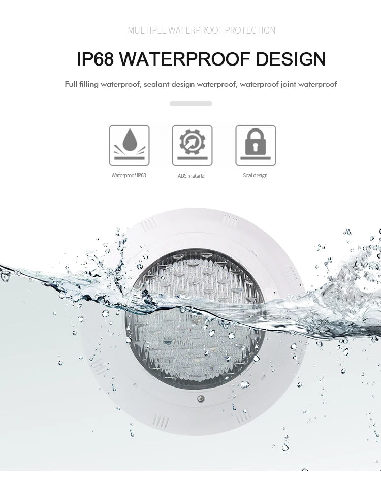 LED Swimming Pool Lights RGB AC12V 12W 18W 25W 35W 45W IP68 Waterproof Lamp with Remote Controller for pool party