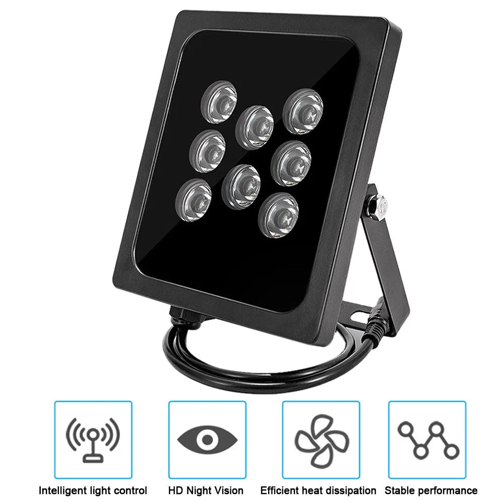 940NM Invisible Illuminator 60M IR Distance 8Array LEDs Infrared Waterproof Night Vision For CCTV Camera 90/60/45/30/15/9 Degree