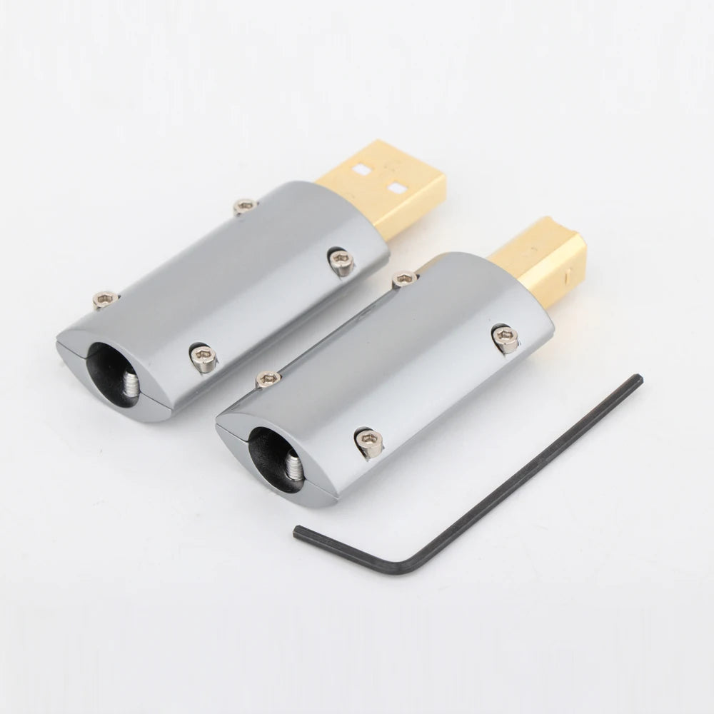 Monosaudio A50G B50G 24K Gold Plated USB2.0 Plug USB A/B Connector  DIY USB Cable for Ipad Laptop