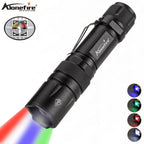 4 in 1 Multicolor Zoom Led White/Red/Green/Blue Lighting Flashlight Outdoor Hunting Photographic Selfie Hiking Camping Totch