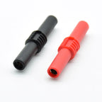 2Pcs Extension Insulated Banana Plug Connector Coupler PVC Black+Red 4mm Banana Jack Socket  Female to Female Adapter red black