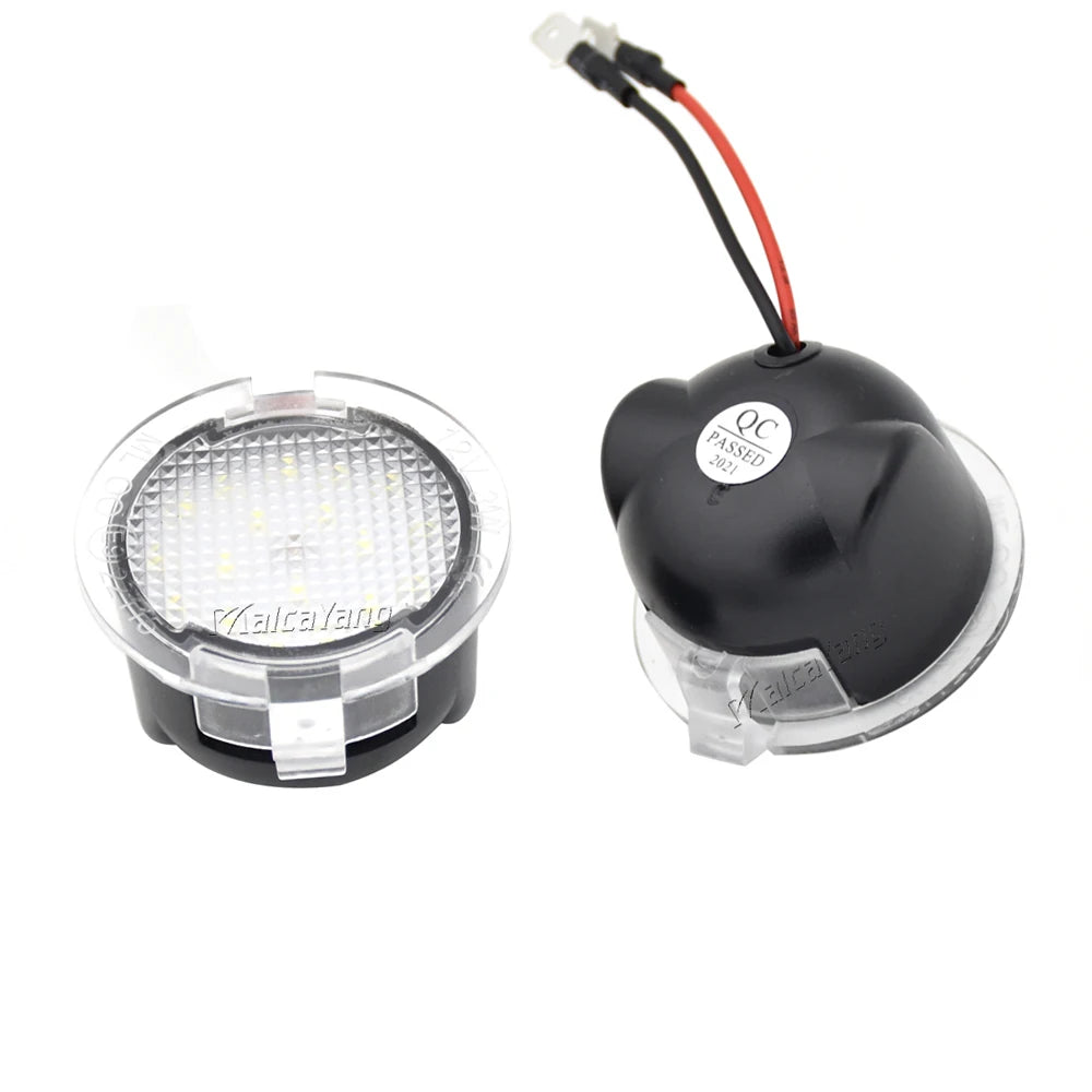 2Pcs Canbus No Error LED Side Mirror Puddle Lights For Ford F150 Mondeo Mk5 Mustang Edge Explorer Expedition Flex 6000K White