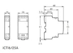 Modular Household Contactor 220V ICT 2P 16A 20A 25A 2NC 2NO 1NO 1NC 50/60Hz