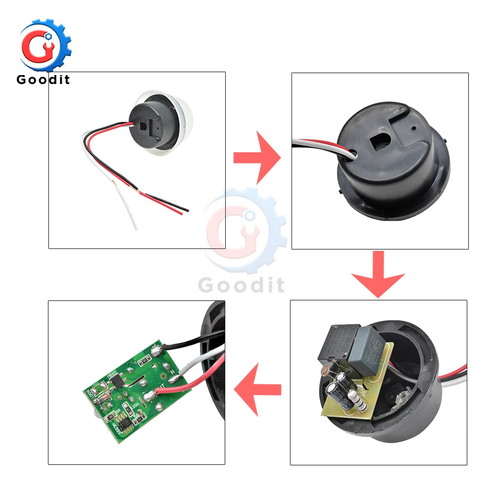 Waterproof Sensitive Auto Photo Switch AS-20 DC 12V AC 110V 220V 10A On/Off Photocell Street Light Switch Sensor Switch Tools