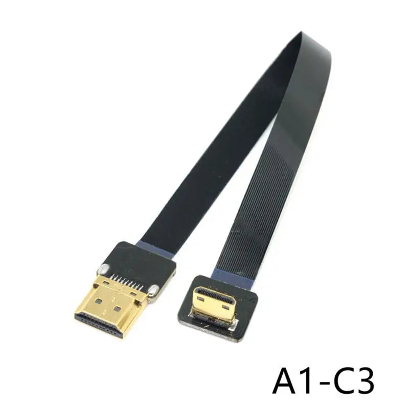 FPV Micro Mini HDMI-compat 90 Degree Connector FPC Flexible Flat HD Ribbon Cable FFC Pitch 20pin For Drone Gopro DSLR Gimbal Kit