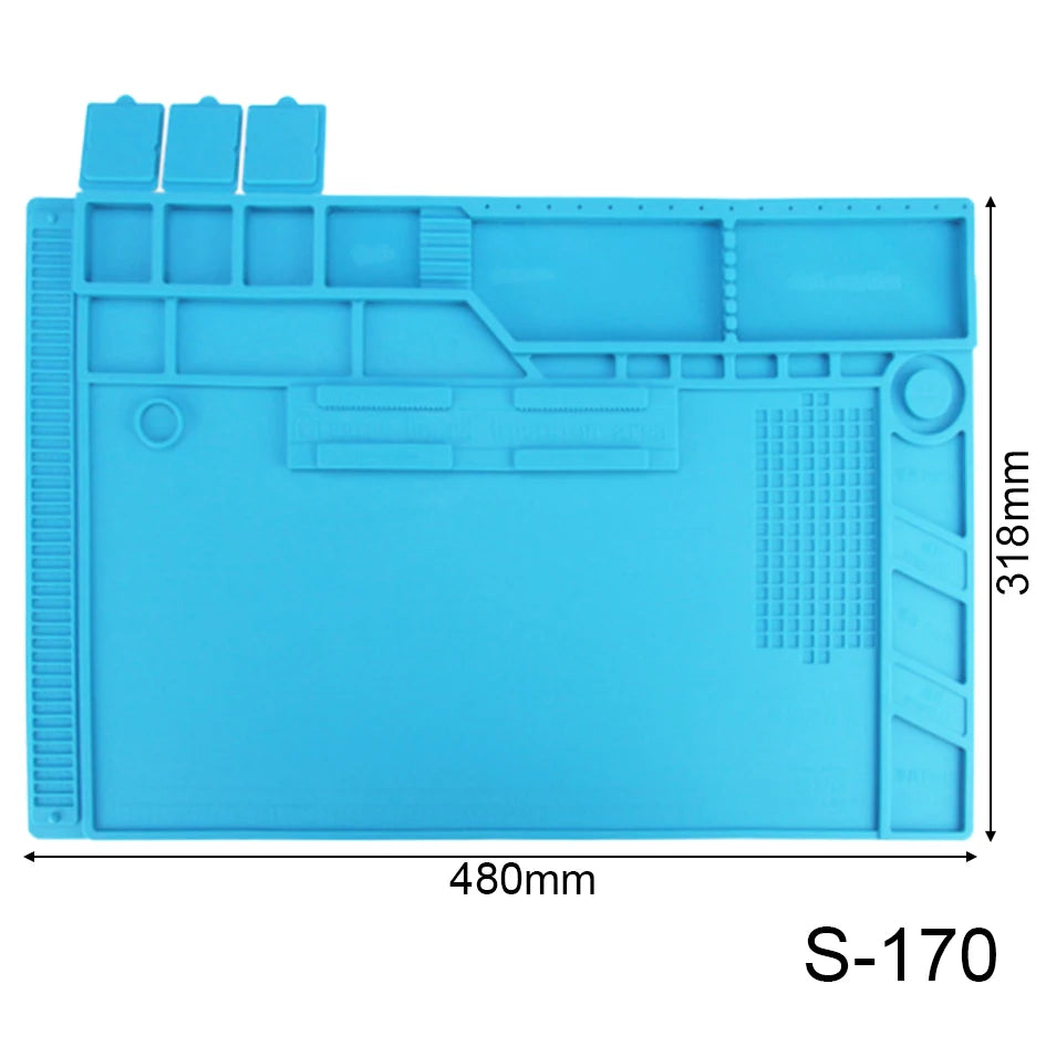 S-170 Soldering Mat Insulation Silicone Magnetic Repair Work Mat Heat-Resistant Soldering Station Mat