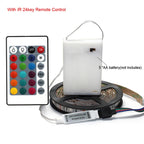 5V 5050 RGB LED Strip Light Battery Power 3 17 24 KEY Remote Control Kit Waterproof Ribbon Tape Stable Led Strips Home Decor