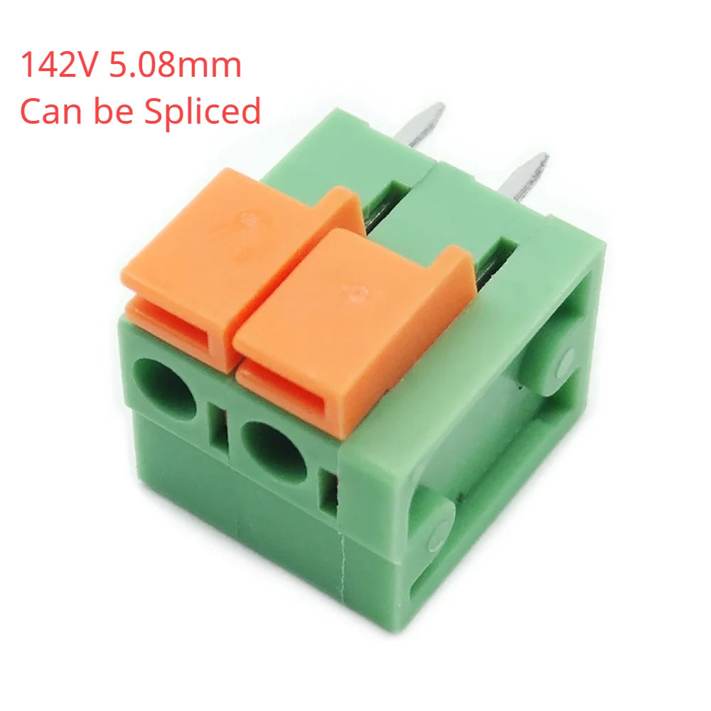100pcs 142V 142R 5.08mm/0.2" Side/TOP Entry 2P3P4P6P8P10P 141V 141R FFKDSA1/V-2.54mm/0.1" PCB Spring Terminal Block Connector