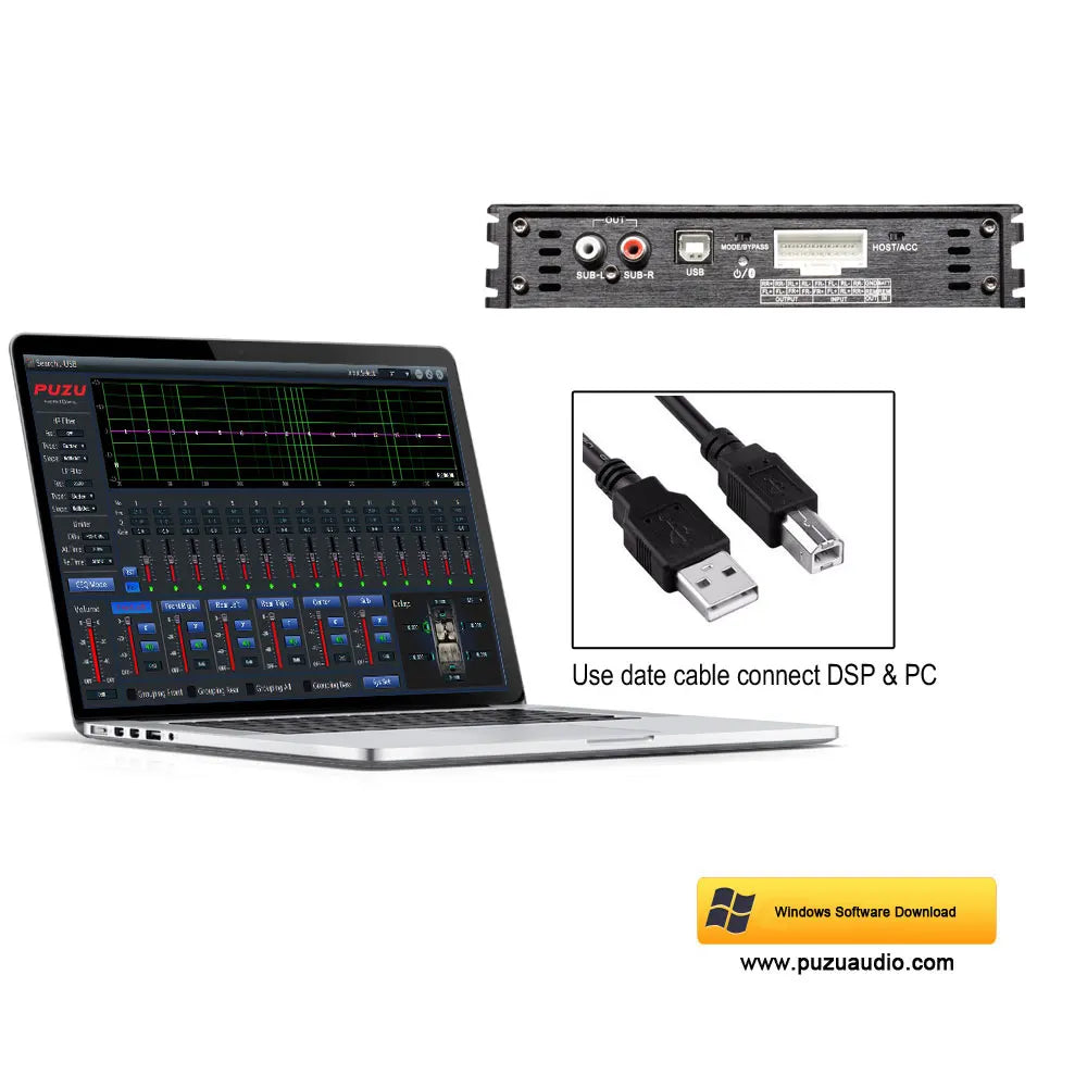wiring harness 4X150W Car DSP amplifier with android Software app car radio sound upgrade digital audio signal processor