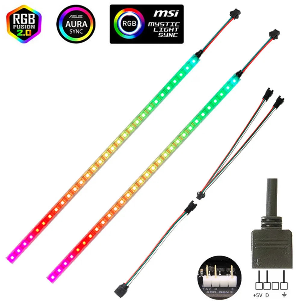 Addressable ARGB 5V LED Strip 3Pin Computer PC Case Tape Light WS2812B SMD 5050 Flexible Changeable Color Gamer Desktop Lamp