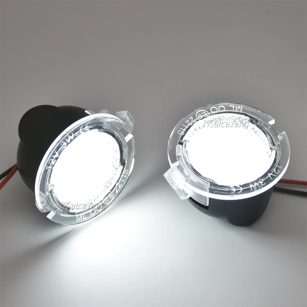 2Pcs Canbus No Error LED Side Mirror Puddle Lights For Ford F150 Mondeo Mk5 Mustang Edge Explorer Expedition Flex 6000K White
